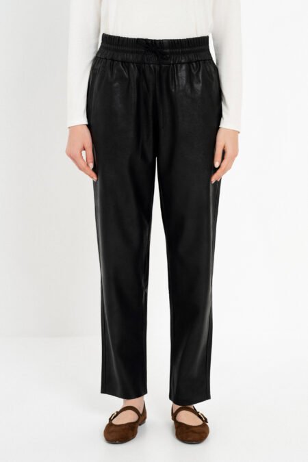 Leather jogger pants black/Philosophy παντελόνι (TR44377)