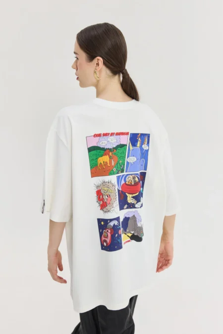 Cheetah Off White T-Shirt (One day at Miragia)/Hemithea τοπ