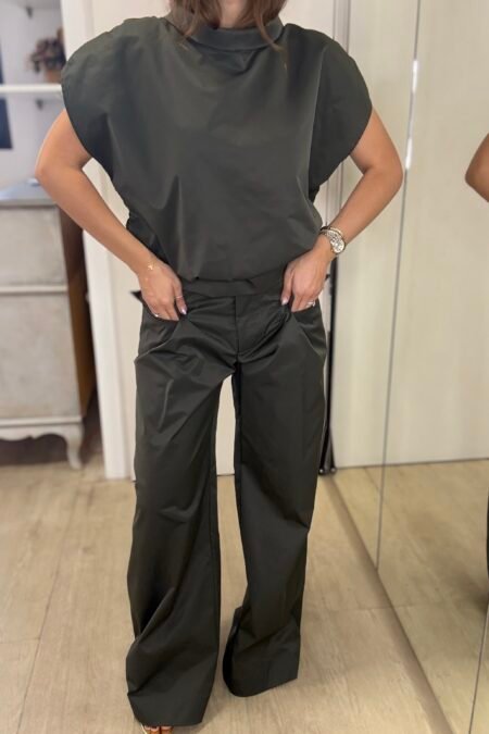 Khaki linear trousers/Ckontova παντελόνι