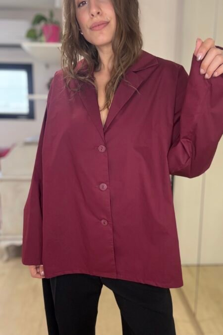 Lapel shirt bordeaux/CKontova πουκάμισο