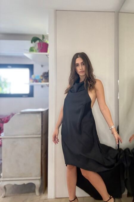 Black sleek asymmetric dress/Ckontova φόρεμα