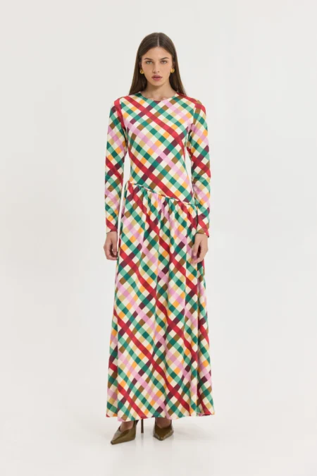 Earth Dress (Plaid)/Hemithea φόρεμα