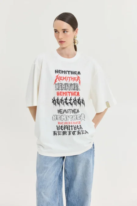 Cheetah Off White T-Shirt (Logos)/Hemithea τοπ