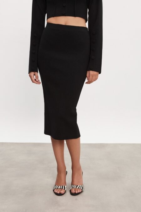 Heaven knitted midi skirt black/Nadia Rapti φούστα