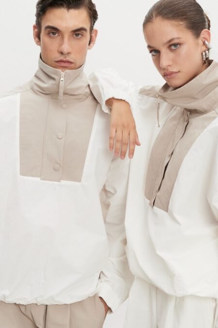 Paolo wind anorak m/w white/greige/Nadia Rapti μπουφάν