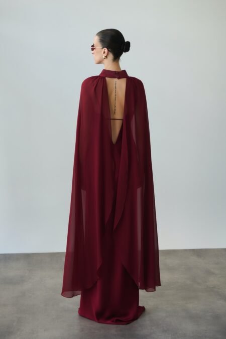Turtleneck cape cherry red/Mix & Match κάπα