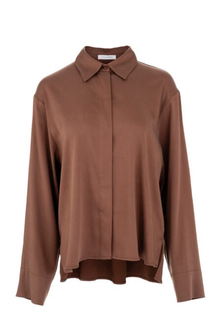 Satin sandwashed shirt brown/Philosophy πουκάμισο (SH77294)