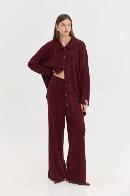 Palermo Knitted Pants (Bordeaux)/Hemithea παντελόνι