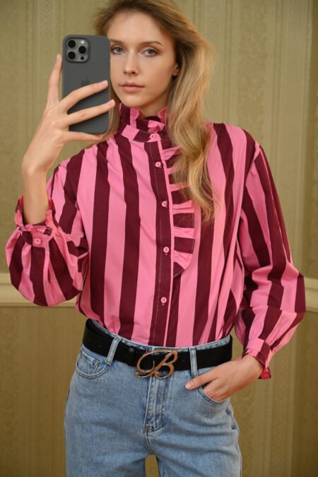 Shirt stripes 011 Pink/Boom πουκάμισο