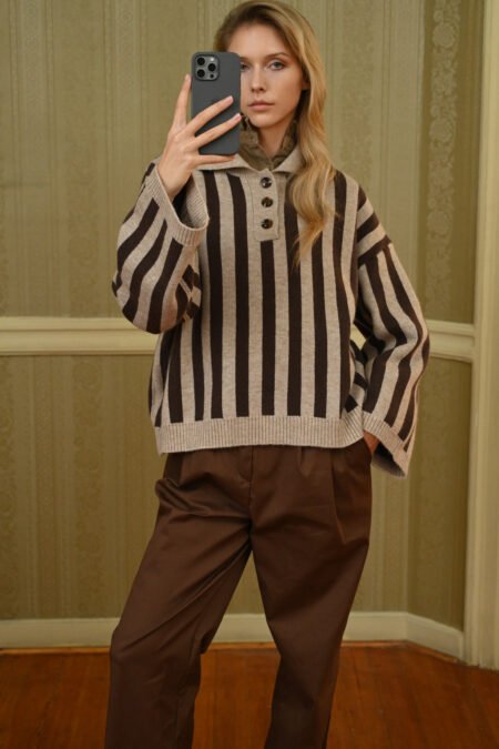 Knit blouse buttons 012 Cookie/Boom μπλούζα