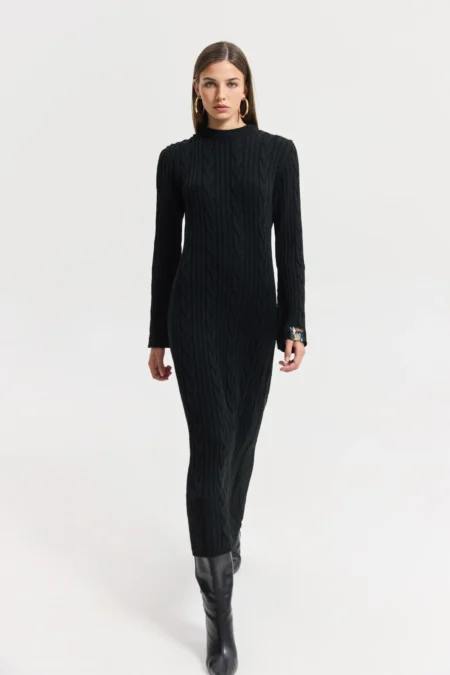 Janus Knitted Dress (Black)/Hemithea φόρεμα
