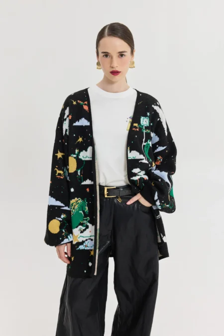 Old Fashioned Cardigan (Black)/Hemithea ζακέτα