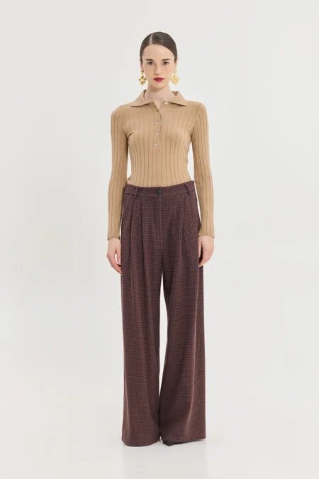 Chameleon Pants (Orange plaid)/Hemithea παντελόνι