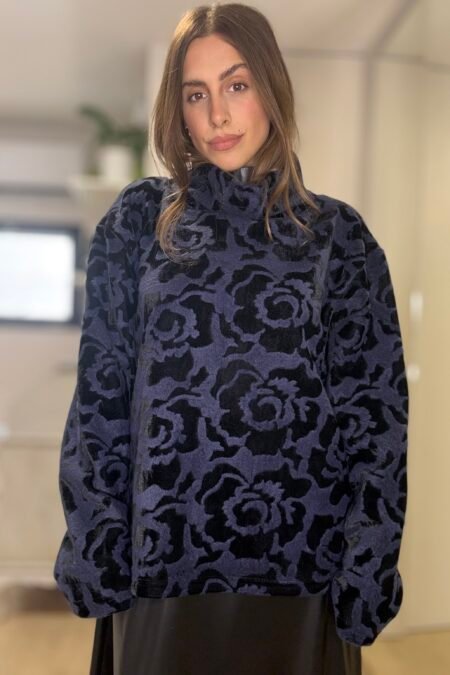 Blue high neck knit top/CKontova πουλόβερ