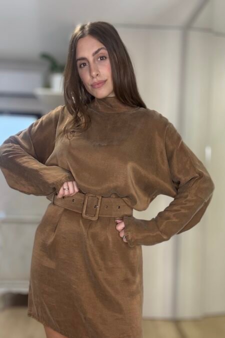 Icon mock dress brown/CKontova φόρεμα