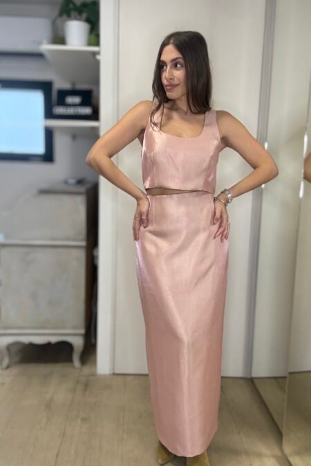 Aura straight skirt nude/CKontova φούστα