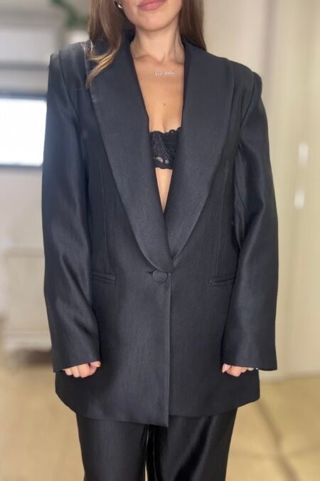 Elegant smocking blazer black/CKontova σακάκι