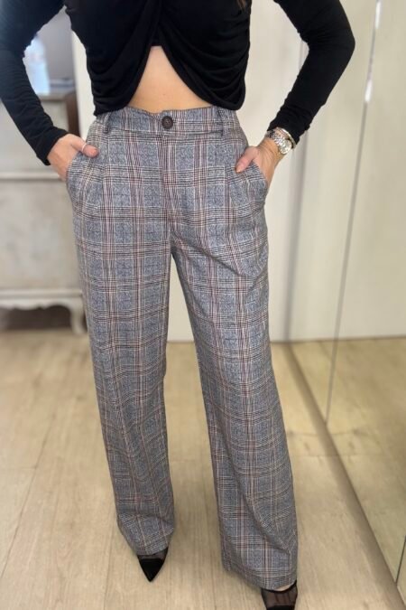 Amara plaid pants grey/New Age παντελόνι