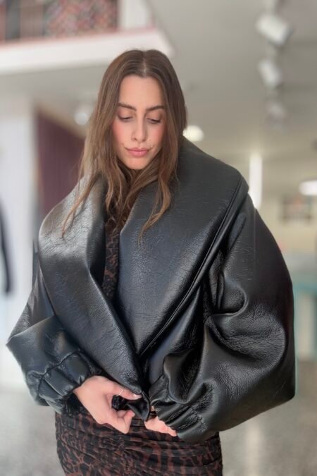 Leather look bomber black/CKontova μπουφάν