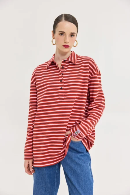 Sidecar Sweatshirt (Red Stripes)/Hemithea μπλούζα