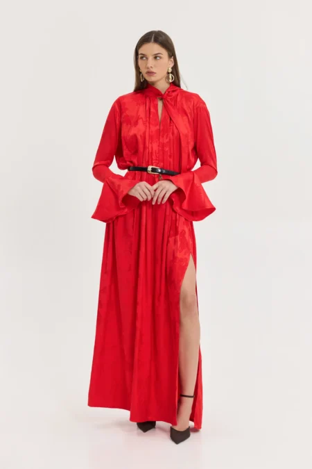Peony Dress (Jacquard Red)/Hemithea φόρεμα