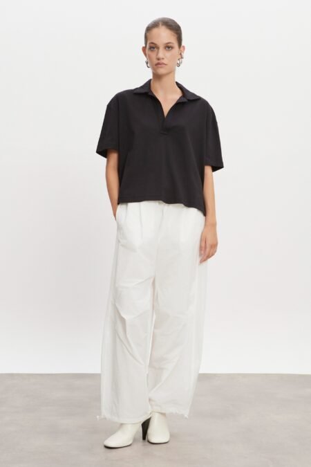 Jazz polo blouse w/m black/Nadia Rapti μπλούζα