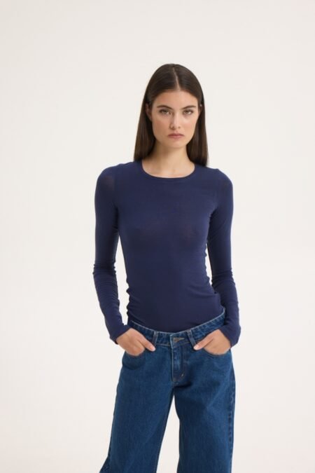 Sarah longsleeve top navy blue/SunsetGo. τοπ