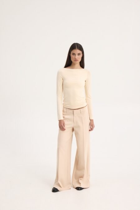 Tyra low waisted pants beige/SunsetGo. παντελόνι